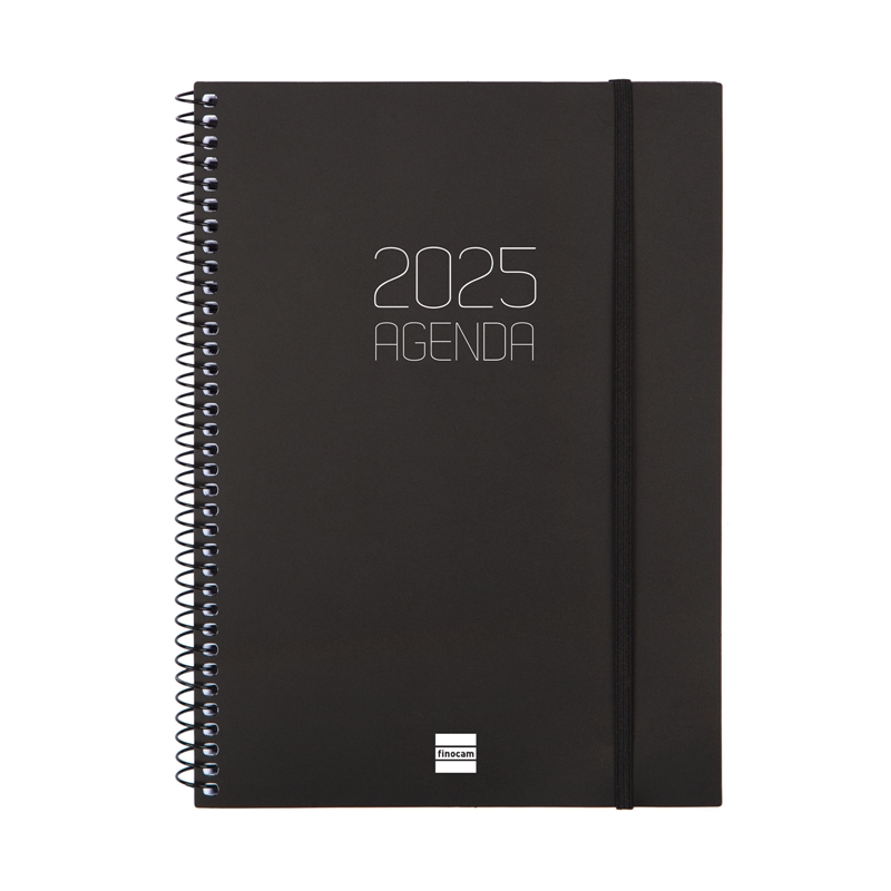Agenda 2025 Finocam Opaque E10 semana vista negro euskera