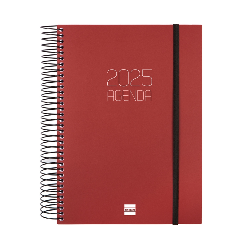 Agenda 2025 Finocam Opaque E10 1 día página burdeos euskera