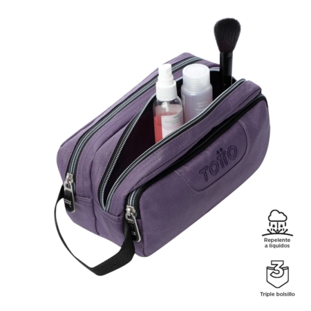 Portatodo triple Totto Agapec montana glitter morado