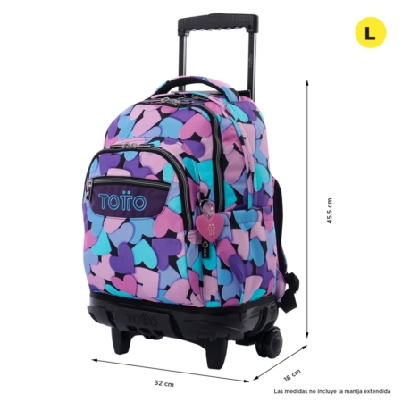 Mochila con ruedas Totto Renglones dear blue