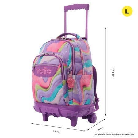 Mochila con ruedas Totto Renglones ferri