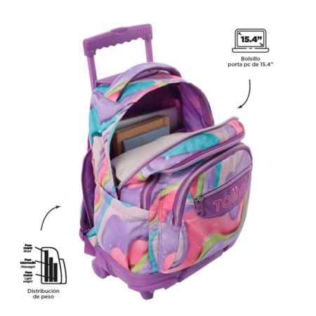 Mochila con ruedas Totto Renglones ferri