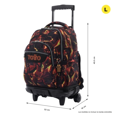Mochila con ruedas Totto Renglones flash
