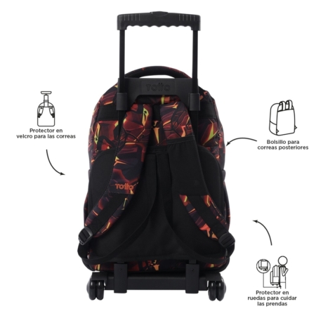 Mochila con ruedas Totto Renglones flash