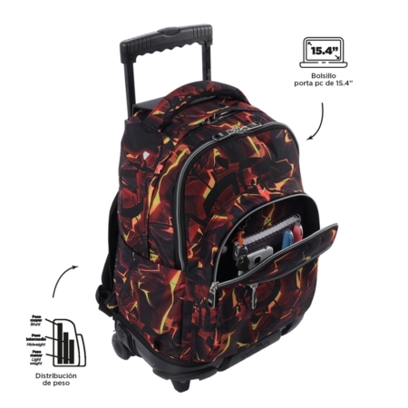 Mochila con ruedas Totto Renglones flash