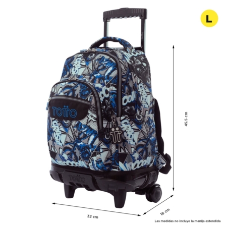 Mochila con ruedas Totto Renglones motto