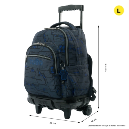Mochila con ruedas Totto Renglones zolid