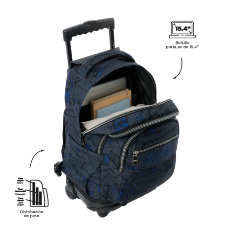 Mochila con ruedas Totto Renglones zolid