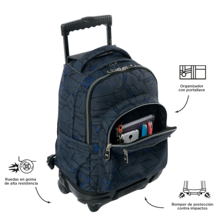 Mochila con ruedas Totto Renglones zolid