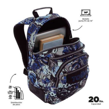 Mochila Totto Rayol motto