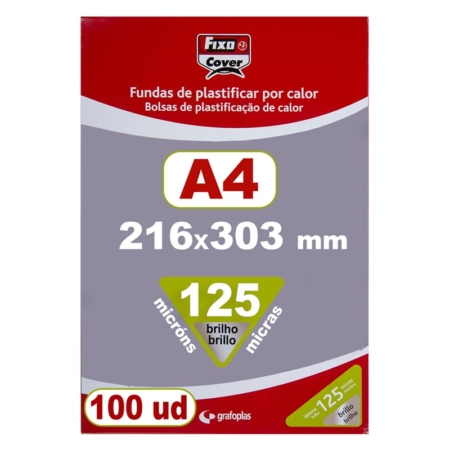 Caja de 100 fundas de plastificar A3 de 80 μ Fixo