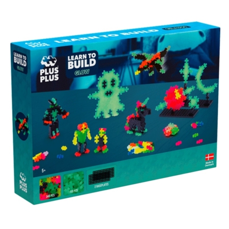 Construcción Plus-Plus learn to bluid 500 piezas Brilla en la oscuridad