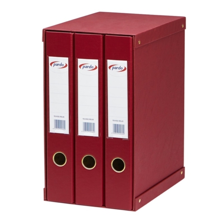 Módulo de 3 carpetas de 2 anillas de ø 40 mm Pardo