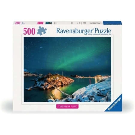 Puzzle Aurora boreal en Bergsfj 500 piezas