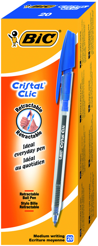 Bolígrafo retráctil Bic cristal clic