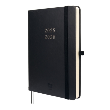 Agenda escolar 2025-2026 Finocam 18 meses Minimal M5 semana vista negro