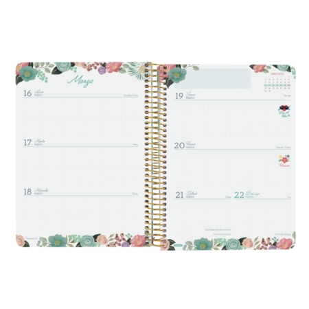 Agenda escolar 2025-2026 Finocam 16 meses Cloe E10 semana vista rosa