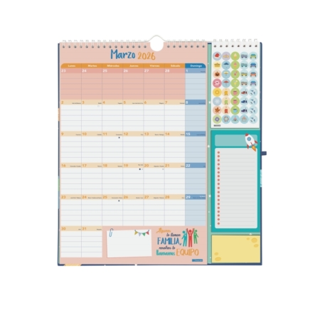 Calendario escolar de pared 2025-2026 Finocam 16 meses Plus familiar