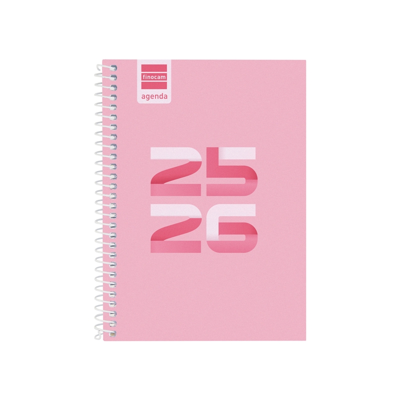 Agenda escolar 2025-2026 Finocam Cool 1/8 semana vista rosa
