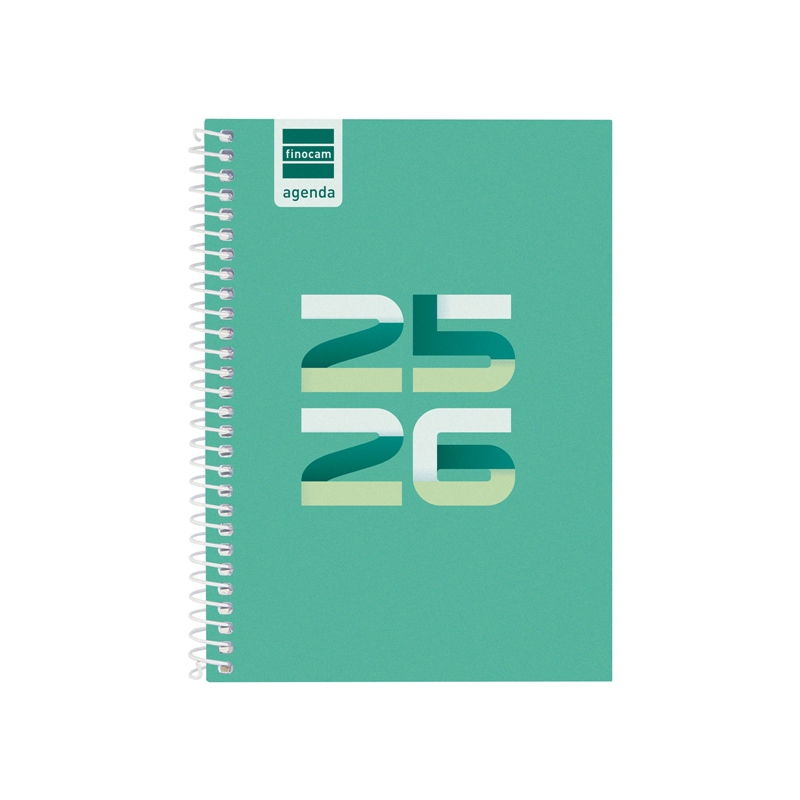 Agenda escolar 2025-2026 Finocam Cool 1/8 semana vista verde