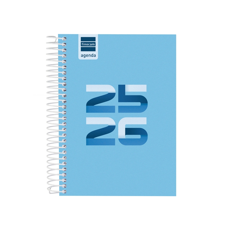 Agenda escolar 2025-2026 Finocam Cool 1/8 día página azul