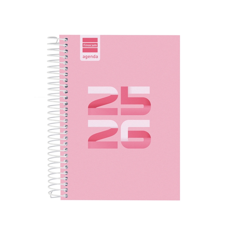 Agenda escolar 2025-2026 Finocam Cool 1/8 día página rosa