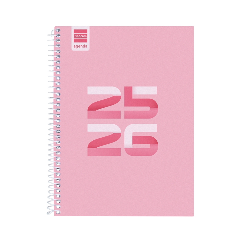 Agenda escolar 2025-2026 Finocam Cool 1/4 semana vista rosa