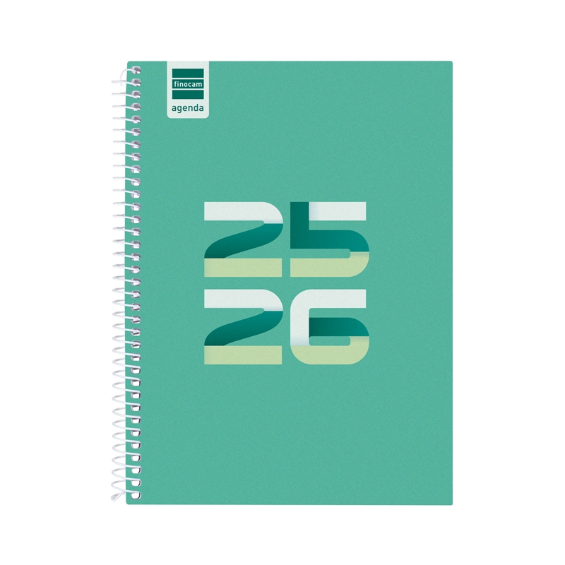 Agenda escolar 2025-2026 Finocam Cool 1/4 semana vista verde