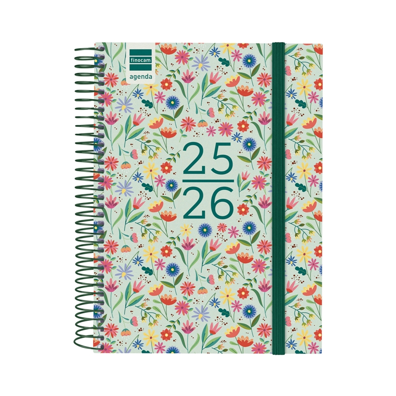 Agenda escolar 2025-2026 Finocam Secundaria 1/4 día página fiori