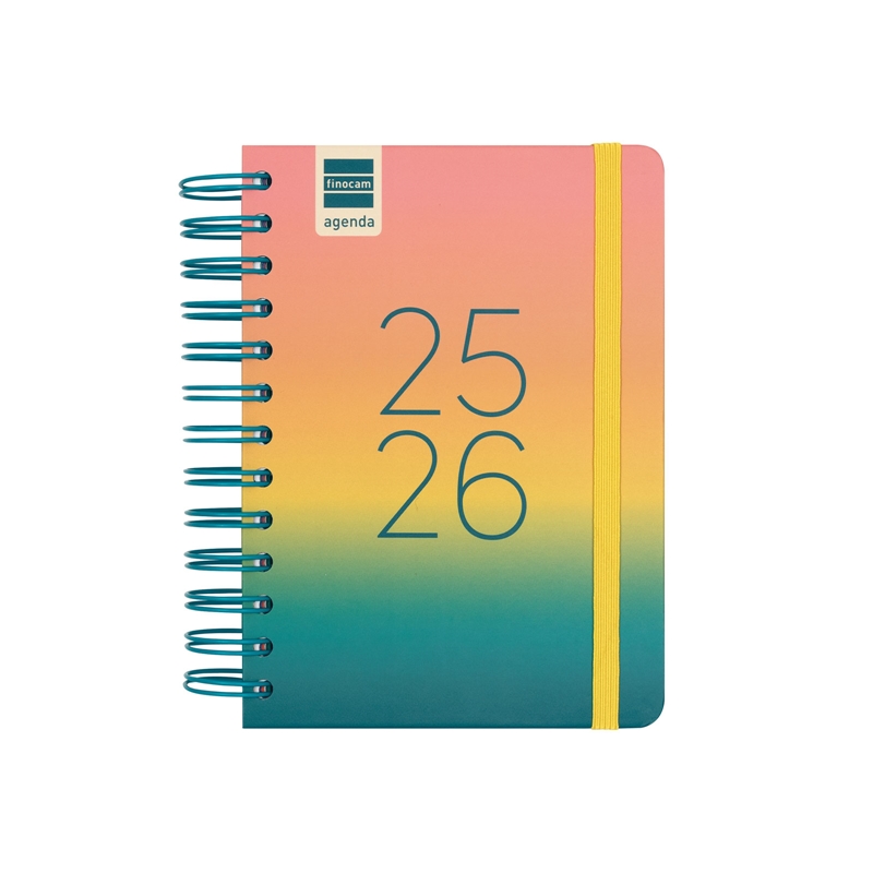 Agenda escolar 2025-2026 Finocam Cosmo 1/8 día página iris