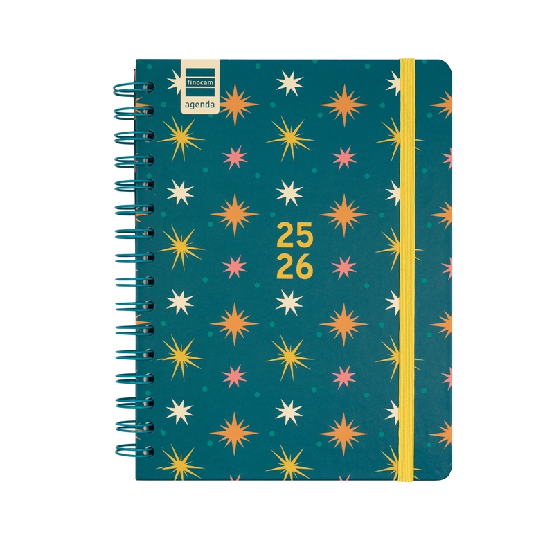 Agenda escolar 2025-2026 Finocam Cosmo 1/4 semana vista stars
