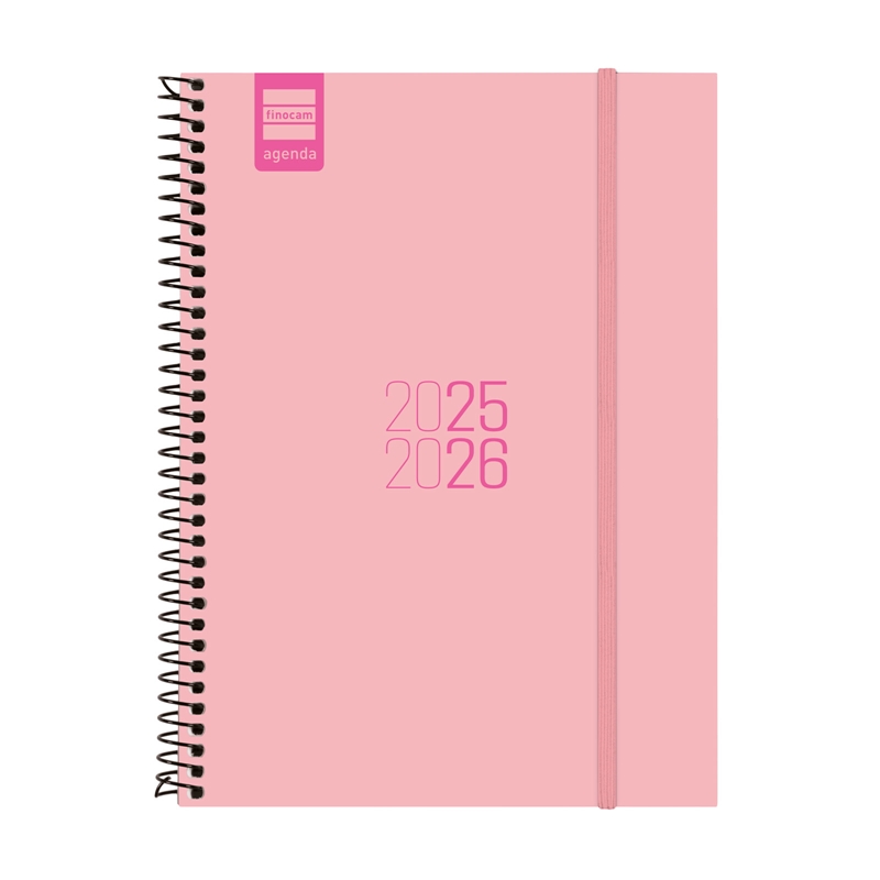 Agenda escolar 2025-2026 Finocam Espir E10 semana vista rosa