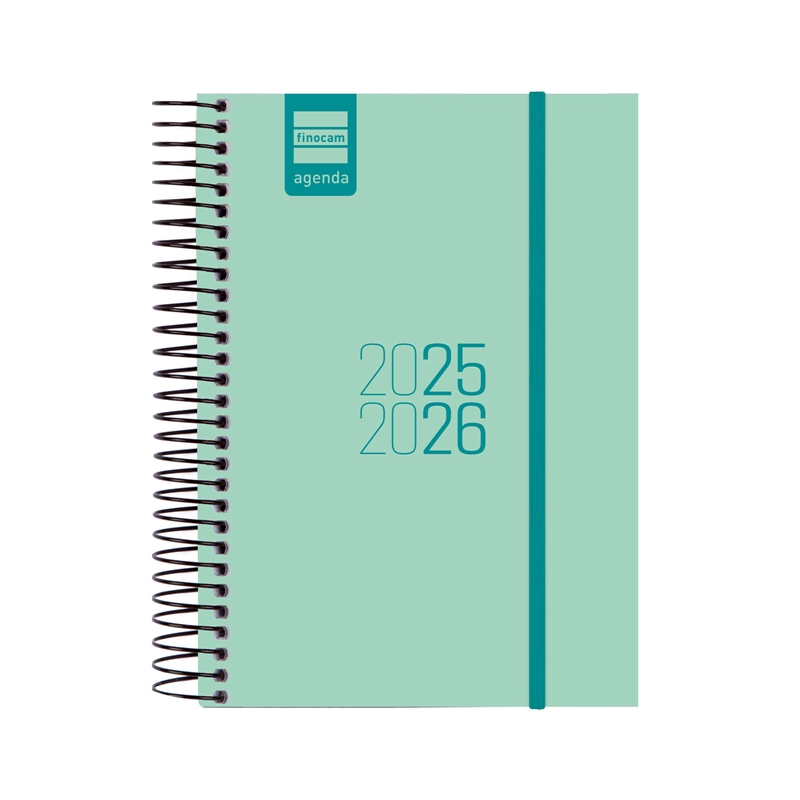 Agenda escolar 2025-2026 Finocam Espir E8 día página turquesa