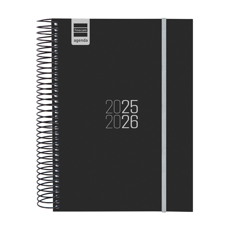 Agenda escolar 2025-2026 Finocam Espir E10 día página negro