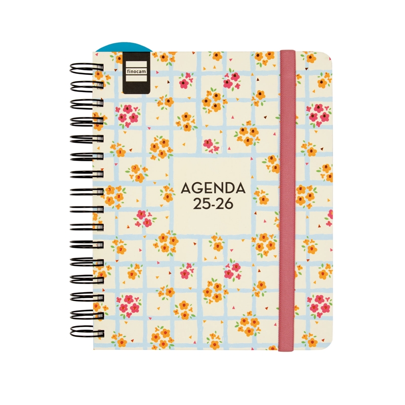 Agenda escolar 2025-2026 Finocam Magistral Design 1/4 semana vista flower