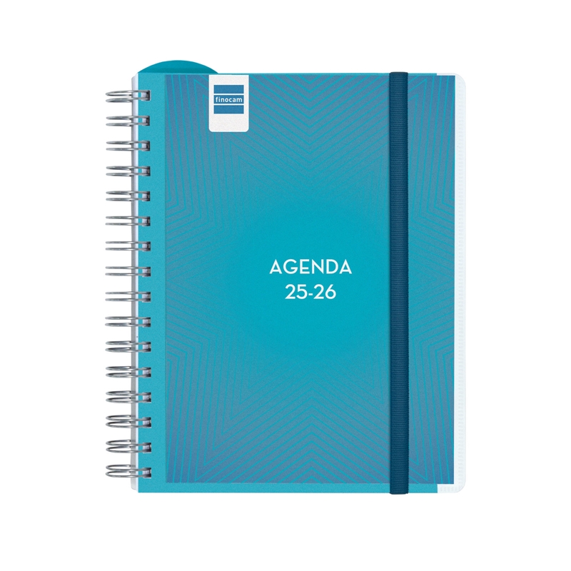 Agenda escolar 2025-2026 Finocam Magistral personalizable 1/4 semana vista azul