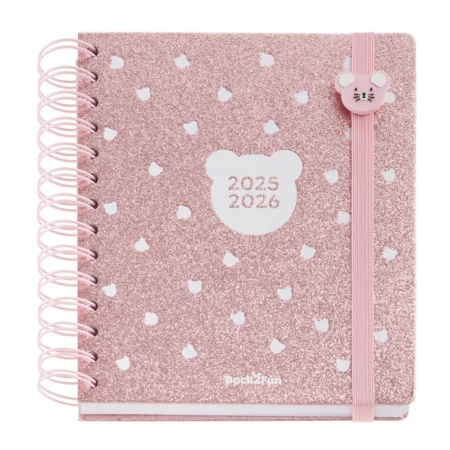 Agenda escolar 2025-2026 Miquelrius B2F día página rosa glitter