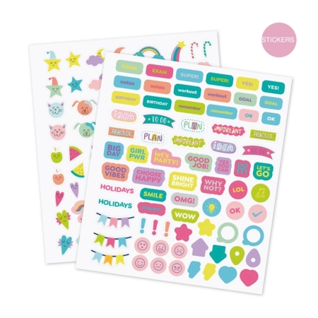 Agenda escolar 2025-2026 Miquelrius B2F día página rosa glitter