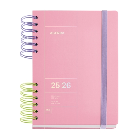 Agenda escolar 2025-2026 Miquelrius Plus día página B2B rosa