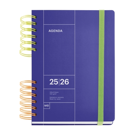 Agenda escolar 2025-2026 Miquelrius Plus semana vista B2B azul