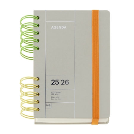 Agenda escolar 2025-2026 Miquelrius Activa día página B2B gris