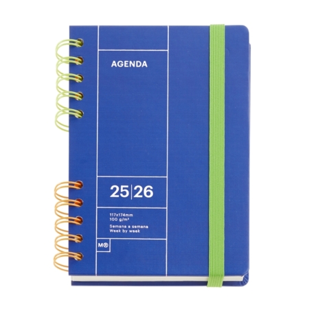 Agenda escolar 2025-2026 Miquelrius Activa semana vista B2B azul