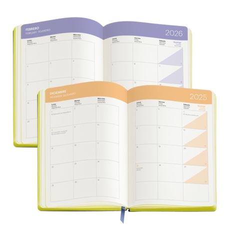 Agenda escolar 2025-2026 Miquelrius 14x19 16 meses semana vista B2B fluor