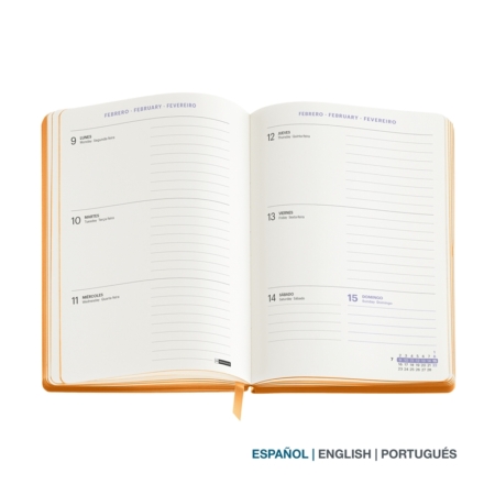 Agenda escolar 2025-2026 Miquelrius 14x19 16 meses semana vista B2B naranja