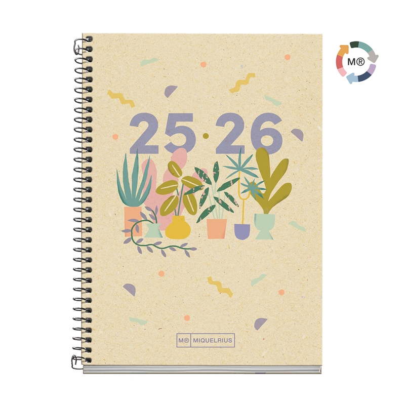 Agenda escolar 2025-2026 Miquelrius Activa día página eco Plants