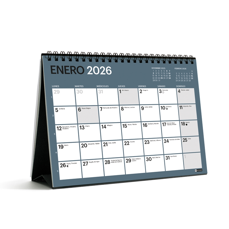 Calendario escolar de sobremesa 2025-2026 18 meses A5 para escribir Chromat