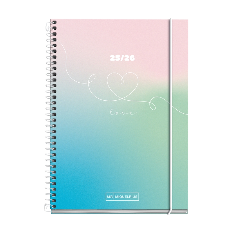 Agenda escolar 2025-2026 Miquelrius Activa semana vista design Love
