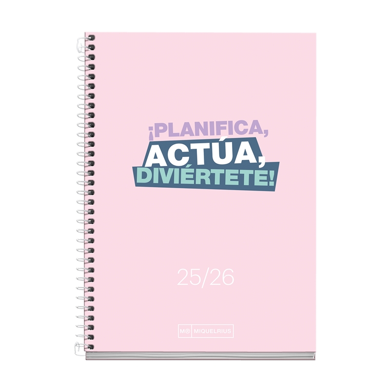 Agenda escolar 2025-2026 Miquelrius Activa semana vista write rosa