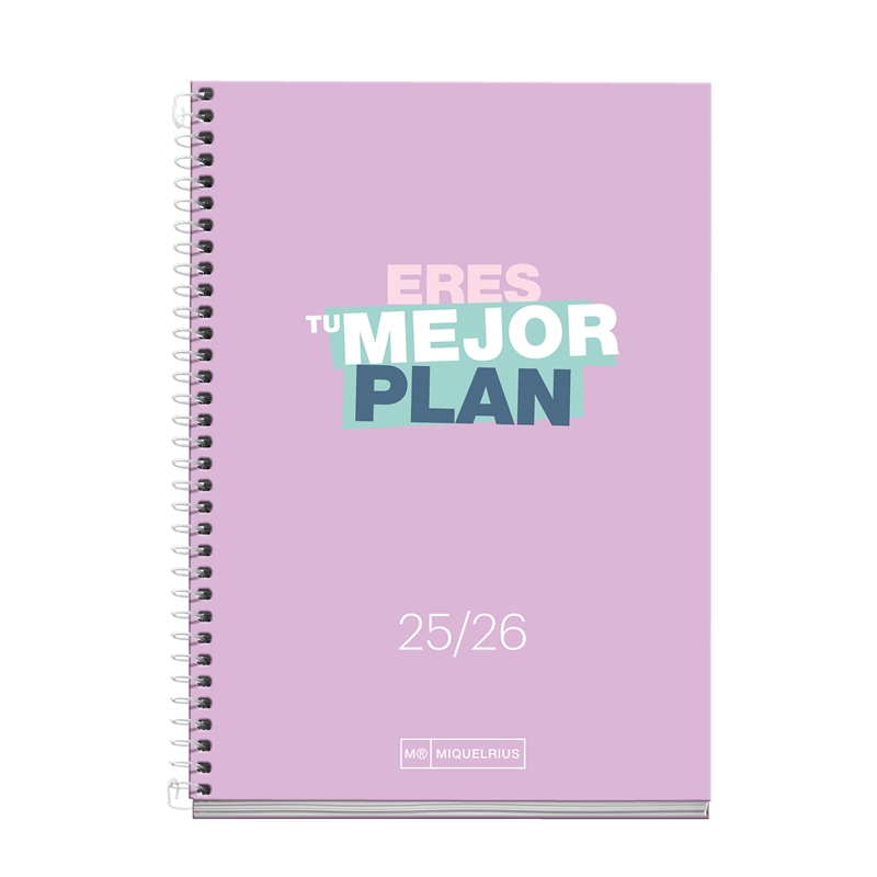Agenda escolar 2025-2026 Miquelrius Activa semana vista write lila
