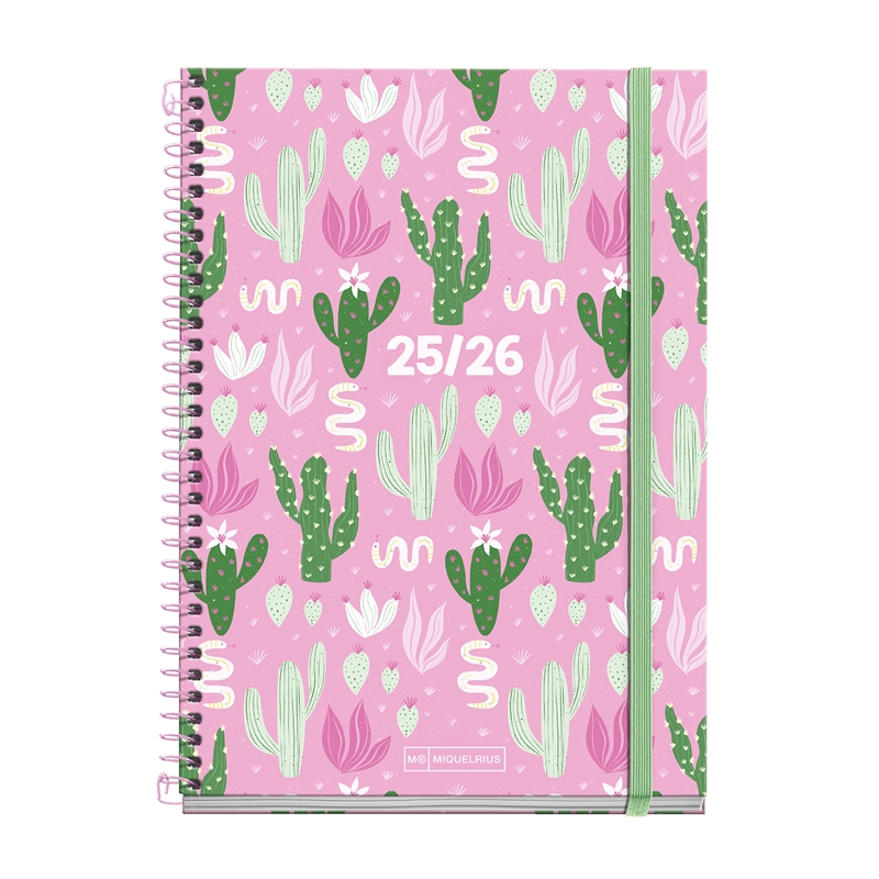 Agenda escolar 2025-2026 Miquelrius Plus día página Pink desert